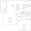 A3 - 1 Bed, 1 Bath Floorplan A3 - 1 Bed, 1 Bath Floorplan